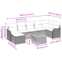 Conjunto de Sofá de Jardín de 8 Piezas con Cojines Beige de Poliratán de , Sofás de exterior - Ref: Foro24-3359490, Precio: 5...