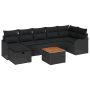 Conjunto de Sofás de Jardín de 8 Piezas con Cojines Negro de Poliratán de , Sofás de exterior - Ref: Foro24-3359492, Precio: ...