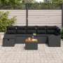 Conjunto de Sofás de Jardín de 8 Piezas con Cojines Negro de Poliratán de , Sofás de exterior - Ref: Foro24-3359492, Precio: ...