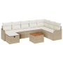 Conjunto de Sofás de Jardín de 9 Piezas con Cojines Ratán de Polietileno Beige de , Sofás de exterior - Ref: Foro24-3359498, ...