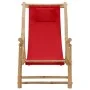 Bamboo and red canvas beach chair by vidaXL, Garden chairs - Ref: Foro24-318597, Price: 51,16 €, Discount: %