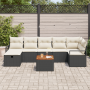 Conjunto de sofá de jardín de 8 piezas con cojines negros de ratán sintético de , Sofás de exterior - Ref: Foro24-3359544, Pr...