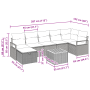 Conjunto de sofá de jardín de 8 piezas con cojines negros de ratán sintético de , Sofás de exterior - Ref: Foro24-3359544, Pr...