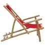 Bamboo and red canvas beach chair by vidaXL, Garden chairs - Ref: Foro24-318597, Price: 51,16 €, Discount: %