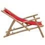 Bamboo and red canvas beach chair by vidaXL, Garden chairs - Ref: Foro24-318597, Price: 51,16 €, Discount: %