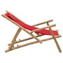 Strandkorb aus Bambus und rotem Segeltuch von vidaXL, Gartenstühle - Ref: Foro24-318597, Preis: 53,93 €, Rabatt: %
