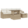 Conjunto de Sofás de Jardín de 6 Piezas con Cojines Beige Poliratán de , Sofás de exterior - Ref: Foro24-3359708, Precio: 429...