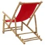 Bamboo and red canvas beach chair by vidaXL, Garden chairs - Ref: Foro24-318597, Price: 51,16 €, Discount: %