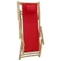 Bamboo and red canvas beach chair by vidaXL, Garden chairs - Ref: Foro24-318597, Price: 51,16 €, Discount: %