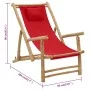 Bamboo and red canvas beach chair by vidaXL, Garden chairs - Ref: Foro24-318597, Price: 51,16 €, Discount: %