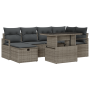 Conjunto de Sofá de Jardín de 7 Piezas con Cojines Gris Ratan Poliéster de , Sofás de exterior - Ref: Foro24-3359796, Precio:...