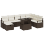 Conjunto de Sofá de Jardín de 9 Piezas con Cojines Marrón Poli Ratan de , Sofás de exterior - Ref: Foro24-3359815, Precio: 60...