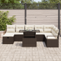 Conjunto de Sofá de Jardín de 9 Piezas con Cojines Marrón Poli Ratan de , Sofás de exterior - Ref: Foro24-3359815, Precio: 60...