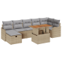 Juego de sofá de jardín de 8 piezas con cojines ratán sintético beige de , Sofás de exterior - Ref: Foro24-3359948, Precio: 5...