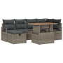 Conjunto de Sofás de Jardín de 7 Piezas con Cojines Gris Ratán Poliéster de , Sofás de exterior - Ref: Foro24-3359996, Precio...