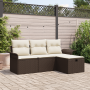 Conjunto de Sofá de Jardín de 4 Piezas con Cojines Marrón Poliratán de , Sofás de exterior - Ref: Foro24-3360179, Precio: 286...