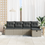 Set de Sofá de Jardín de 5 Piezas con Cojines Gris Claro Poliratán de , Sofás de exterior - Ref: Foro24-3360193, Precio: 335,...