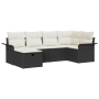 Conjunto de Sofá de Jardín de 6 Piezas con Cojines Poliratán Negro de , Sofás de exterior - Ref: Foro24-3360208, Precio: 399,...