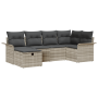 Conjunto de 6 Piezas de Sofás de Jardín con Cojines Ratán Polyrattan Gris Claro de , Sofás de exterior - Ref: Foro24-3360213,...