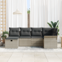 Conjunto de 6 Piezas de Sofás de Jardín con Cojines Ratán Polyrattan Gris Claro de , Sofás de exterior - Ref: Foro24-3360213,...