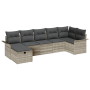 Conjunto de Sofá de Jardín de 7 Piezas con Cojines Gris Claro Poliratán de , Sofás de exterior - Ref: Foro24-3360233, Precio:...
