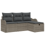 Conjunto de Sofá de Jardín de 4 Piezas con Cojines Gris Ratán Polipropileno de , Sofás de exterior - Ref: Foro24-3360280, Pre...