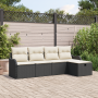 Conjunto de sofá de jardín de 5 piezas con cojines negro ratán de poliéster de , Sofás de exterior - Ref: Foro24-3360288, Pre...