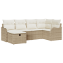 Conjunto de Sofá de Jardín de 6 Piezas con Cojines Beige Ratán Poli de , Sofás de exterior - Ref: Foro24-3360312, Precio: 465...