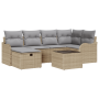 Conjunto de Sofás de Jardín de 7 Piezas con Cojines Beige de Poliratán de , Sofás de exterior - Ref: Foro24-3360321, Precio: ...