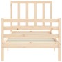 Bed frame with solid wood headboard 90x200 cm by vidaXL, Beds and slatted bases - Ref: Foro24-3193841, Price: 88,06 €, Discou...