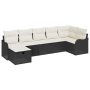 Conjunto de Sofás de Jardín de 7 Piezas con Cojines Negro Poliratán de , Sofás de exterior - Ref: Foro24-3360328, Precio: 448...