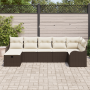 Set de Sofá Modular de Jardín de 7 Piezas con Cojines Marrón Poliratán de , Sofás de exterior - Ref: Foro24-3360329, Precio: ...