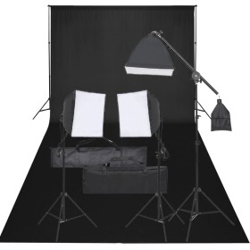 Kit de estudio fotográfico con set de luces y fondo