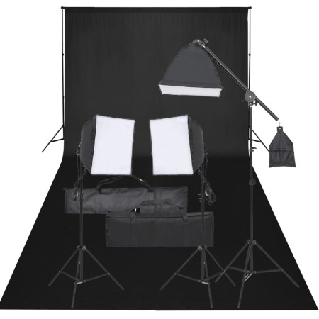 Fotostudio-Set mit Licht und Kulisse von vidaXL, Blitze und Studiobeleuchtung - Ref: Foro24-3094678, Preis: 226,49 €, Rabatt: %
