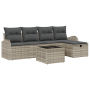 Conjunto de Sofá de Jardín de 6 Piezas con Cojines de Poliratán Gris Claro de , Sofás de exterior - Ref: Foro24-3360403, Prec...