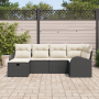 Conjunto de Sofá de Jardín de 6 Piezas con Cojines Ratán Polipropileno Negro de , Sofás de exterior - Ref: Foro24-3360408, Pr...