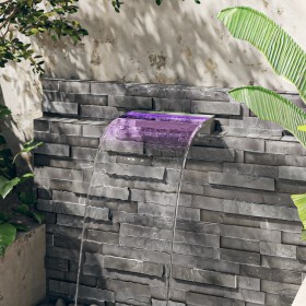 Waterfall fountain with RGB LED stainless steel 45 cm by vidaXL, Fountains and waterfalls - Ref: Foro24-151409, Price: 132,11...