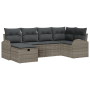 Conjunto de Sofá de Jardín de 6 Piezas con Cojines Gris Poliratán de , Sofás de exterior - Ref: Foro24-3360410, Precio: 389,9...