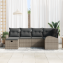 Conjunto de Sofá de Jardín de 6 Piezas con Cojines Gris Poliratán de , Sofás de exterior - Ref: Foro24-3360410, Precio: 389,9...