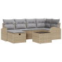 Conjunto de Sofás de Jardín de 7 Piezas con Cojines Beige Poliratán de , Sofás de exterior - Ref: Foro24-3360421, Precio: 477...