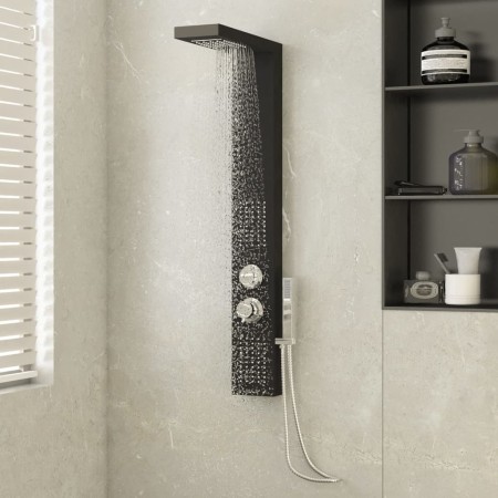 Duschpaneelsystem aus schwarzem Aluminium von vidaXL, Strahldüsen für Badewannen und Duschen - Ref: Foro24-151416, Preis: 158...