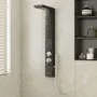 Duschpaneelsystem aus schwarzem Aluminium von vidaXL, Strahldüsen für Badewannen und Duschen - Ref: Foro24-151416, Preis: 155...