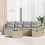 Conjunto de Sofá de Jardín de 6 Piezas con Cojines Beige Poliratán de , Sofás de exterior - Ref: Foro24-3360501, Precio: 403,...