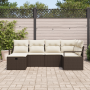 Conjunto de Sofás de Jardín de 6 Piezas con Cojines Marrón Ratán Poliéster de , Sofás de exterior - Ref: Foro24-3360509, Prec...