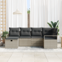 Conjunto de Sofá de Jardín de 6 Piezas con Cojines Gris Claro de Ratán Poliéster de , Sofás de exterior - Ref: Foro24-3360513...