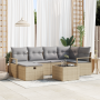 Set de Sofás de Jardín de 7 Piezas con Cojines Beige de Poliratán de , Sofás de exterior - Ref: Foro24-3360521, Precio: 473,2...