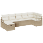 Set de Sofás de Jardín de 7 Piezas con Cojines Beige Ratán Polimérico de , Sofás de exterior - Ref: Foro24-3360532, Precio: 5...