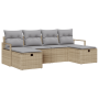 Conjunto de Sofás de Jardín de 6 Piezas con Cojines Beige Poliratán de , Sofás de exterior - Ref: Foro24-3360551, Precio: 403...