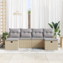 Conjunto de Sofás de Jardín de 6 Piezas con Cojines Beige Poliratán de , Sofás de exterior - Ref: Foro24-3360551, Precio: 403...