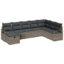 Set de Sofá de Jardín de 8 Piezas con Cojines Gris Ratán Poliéster de , Sofás de exterior - Ref: Foro24-3360560, Precio: 538,...